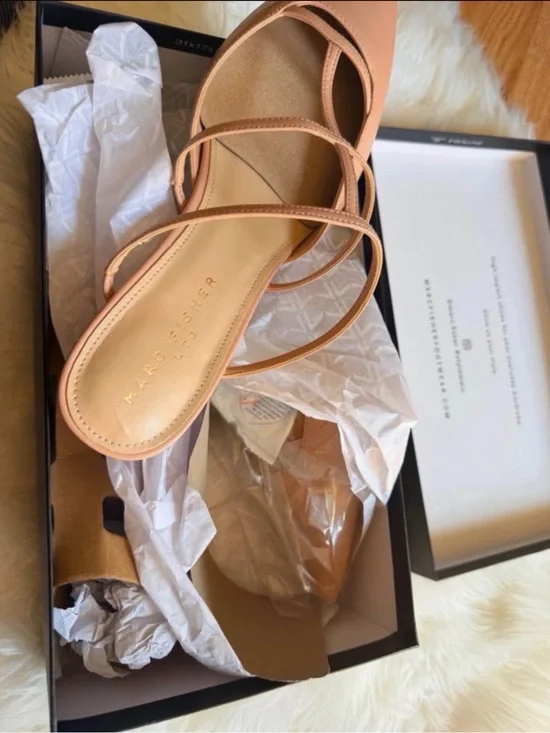 Marc Fisher Blush Strappy Flat Sandals