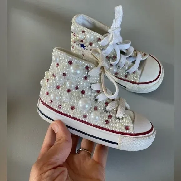 Toddler converse blinged out! Size 5