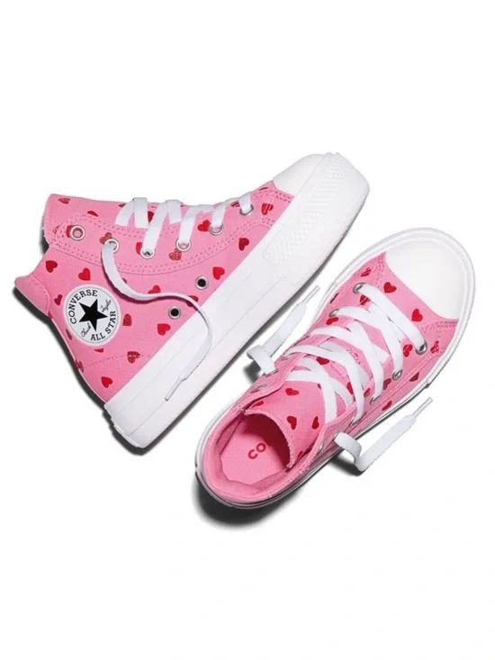Converse Kids' Platform High Top Sneakers - Pink 6