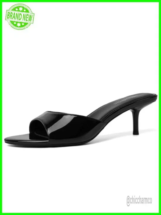 Kitten Heels Pointed Toe Mules Stiletto Slip On Backless Sandals Heeled Sandals