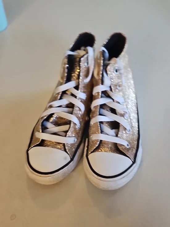 Youth Gold High Top Converse Sneakers