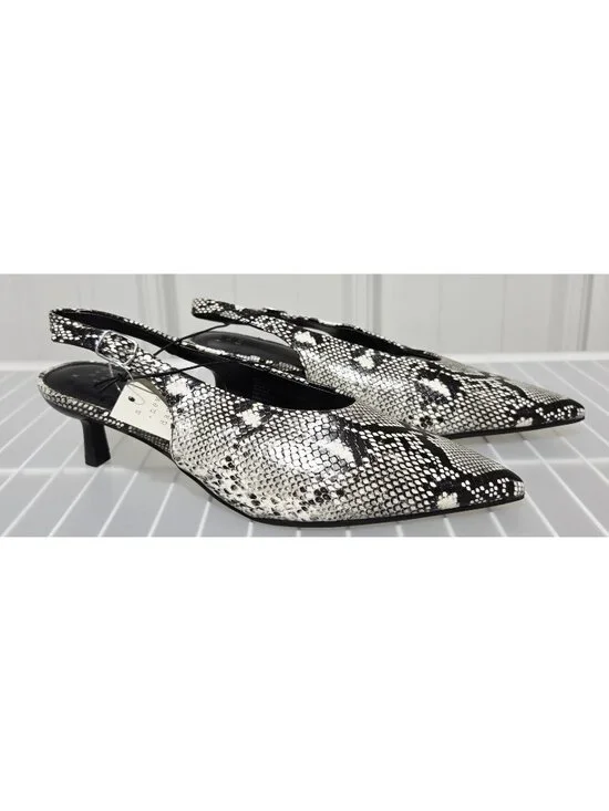 A New Day Samantha Snake Skin Print Faux Leather Slingback Heels -- Women's 7