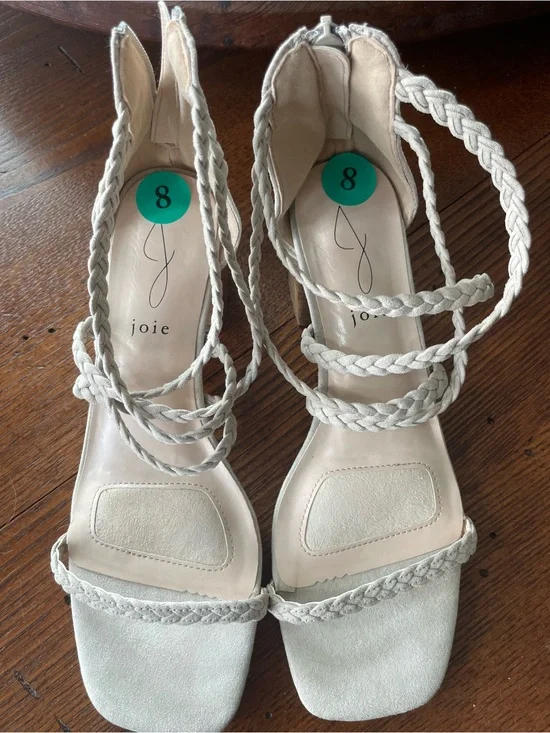 Joie Cream Braided Strap Sandals-Like New-Size 8