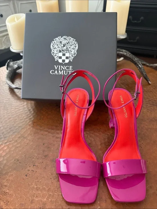 Vince Camuto Patent Leather Fuchsia/Pink Slingback Heels