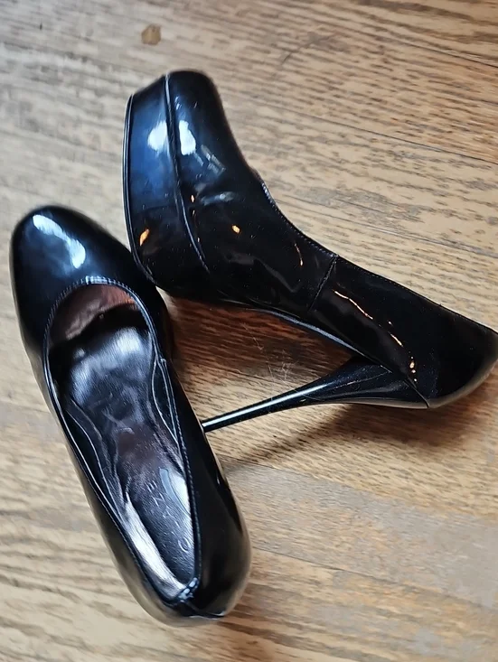 Glaze Black Patent Stiletto Pumps - High Shine Heels
