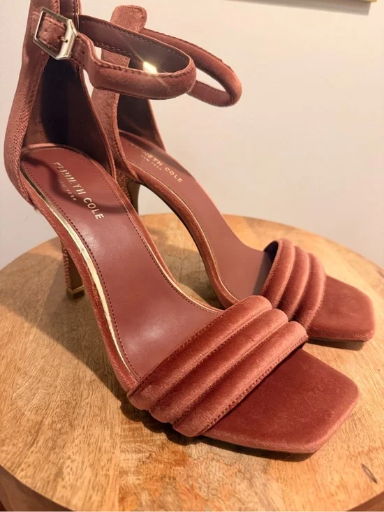Kenneth Cole Rust (Terracotta) Velvet Ankle-Strap Heels