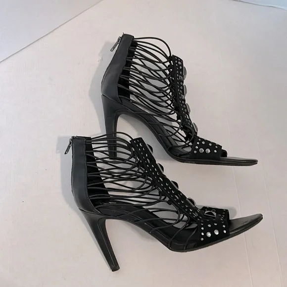Bar III Black Silver Women's Shoes Faux Leather 4.5