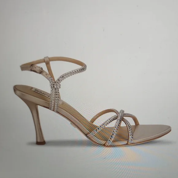 BADGLEY MISCHKA Julietta 85MM  Rhinestones Embellished Sandals 9