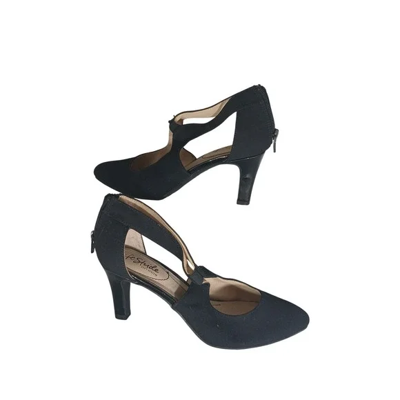 LifeStride Giovanna 2 Black Fabric‎ DOrsay Heels D Wanita Shoes Womens Size 7M