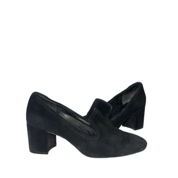 Ralph Lauren Jenifer Black Suede Leather‎ Classic Preppy Loafers Pumps 7