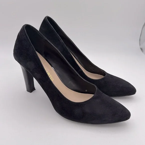 Franco Sarto - Women's Tawny black suede Pumps pointed toe heeled Shoes size‎ 8