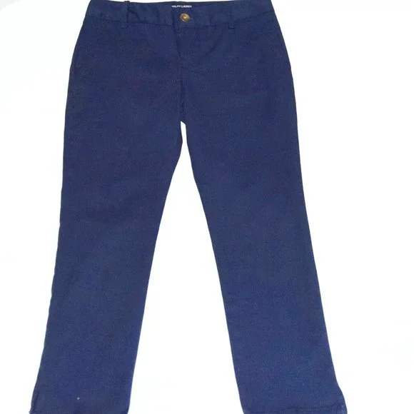 NEW Ralph Lauren Navy Blue Chino Pants - Size 8