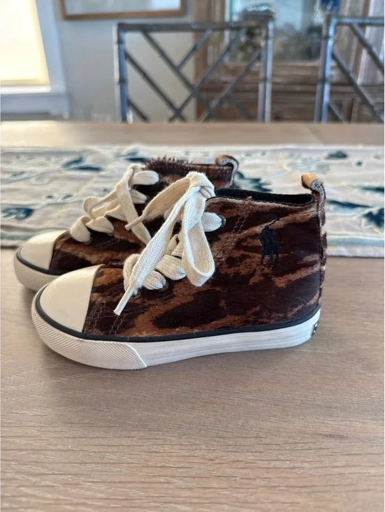 Ralph Lauren Kids Animal Print High Top Sneakers