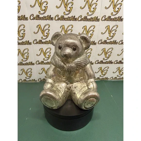 Ralph Lauren Silverplate Teddy Bear Piggy Bank Vintage Japan Polo Bear Sweater