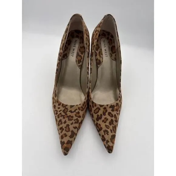 Women’s Nine West Size 8 1/2 Brown Leopard Print Pumps
