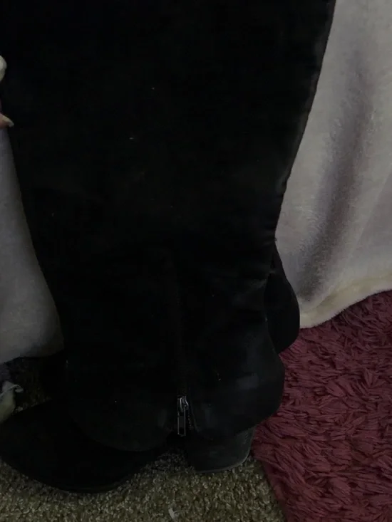 Classic Black Suede Women's Knee Boots