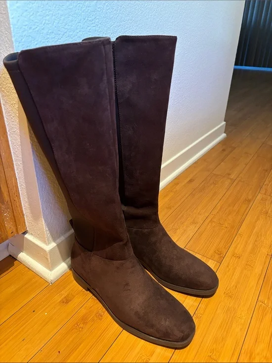 Splendid Over-the-Knee Suede Boots in Dark Brown