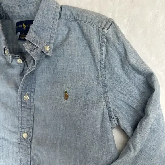 Boys Ralph Lauren Size 6 Chambray Button-Down Dress Shirt Pre-Owned