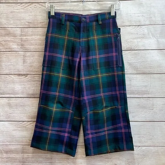 VINTAGE NEW WITH‎ TAGS RALPH LAUREN WIDE LEG PLAID PANTS IN 100% WOOL