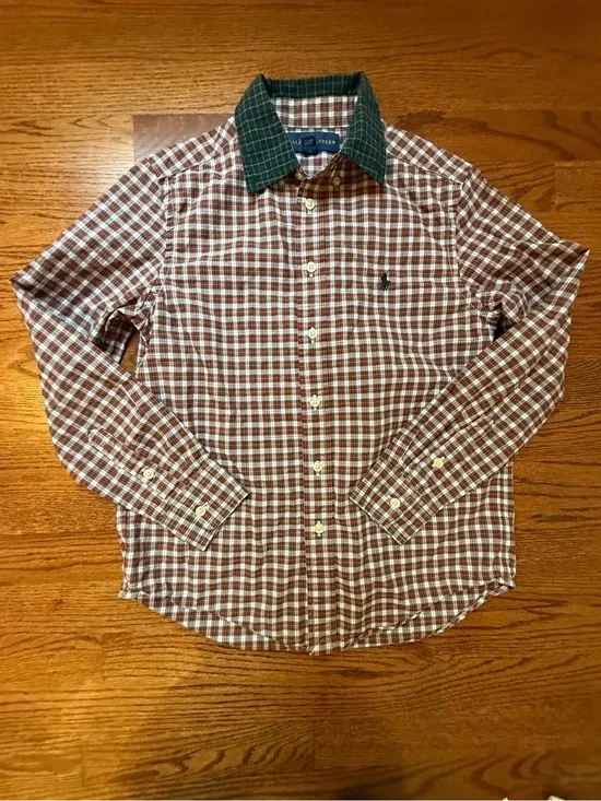 Ralph Lauren Plaid Button-Down Shirt Sz 10-12