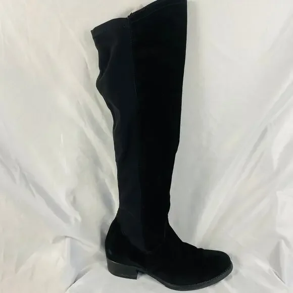 Paul Green Black Suede Over The Knee Black‎ Boots Size US 5.5 Goth Capsule