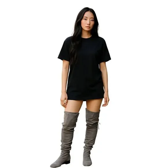 Enzo Angiolini Knee High Gray Suede Slouch Boots Size 8.5