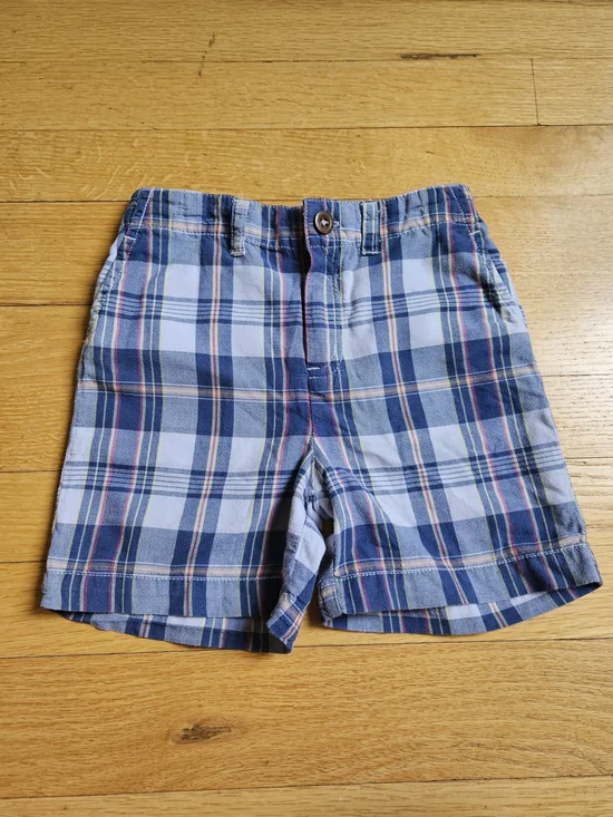 Ralph Lauren Blue Plaid Button-Front Shorts