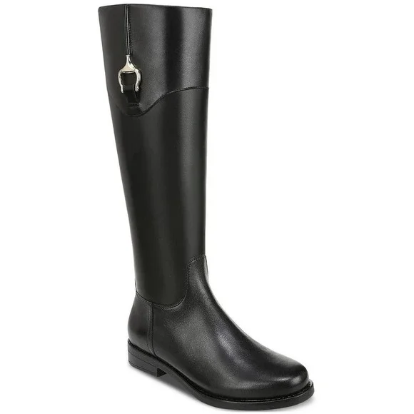 Gianni Bernini  Tall Boot‎ Black Leather Women's Size 5M Riding Style