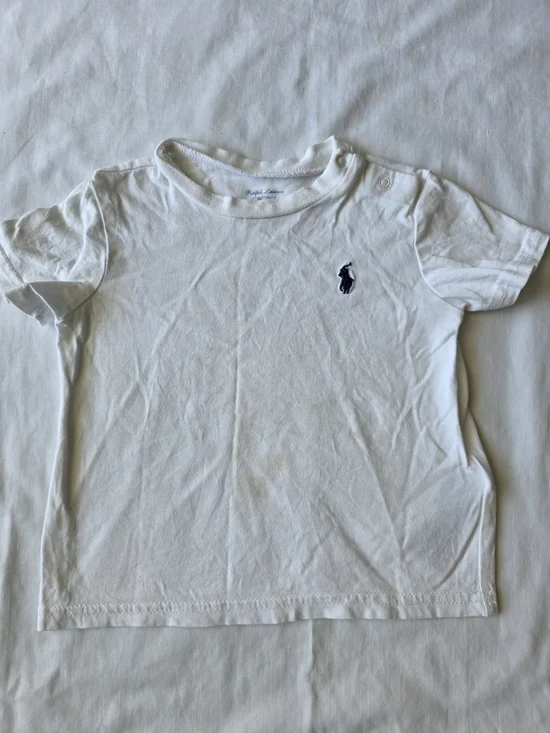 Ralph Lauren White Short Sleeve Tee with Navy Pony
