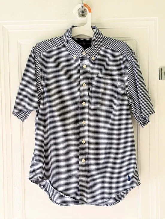 Ralph Lauren Gingham Check Button-up Short-sleeve Shirt