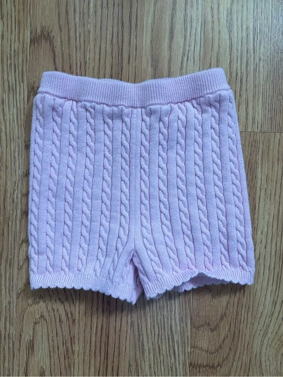 Ralph Lauren Light Pink Cable-Knit Shorts for Kids