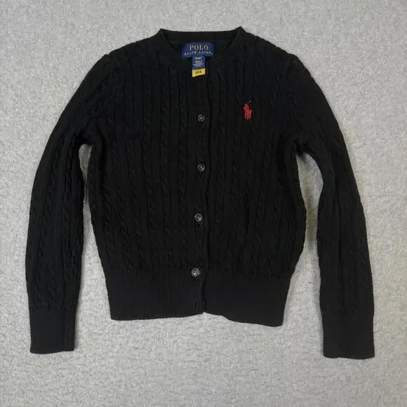 Polo Ralph Lauren Size 4T Toddler Black Knit Button Down Cardigan sweater