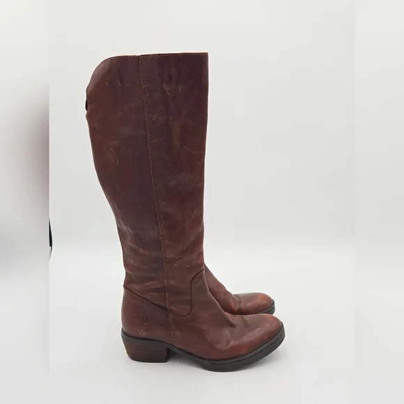 Fly London Brown Leather Knee-High Boots Size 38