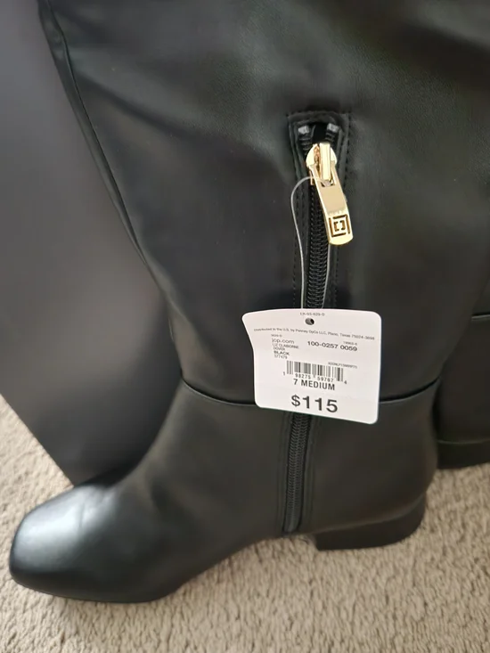 NWT Liz Claiborne LC Dover Black Knee High Faux Leather Boots Women's Size 7M