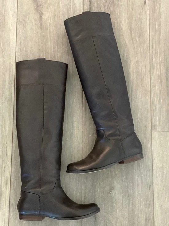 LEON MAX Gorden Tall Riding Boots in Brown Leather Size 7.5 EXCELLENT CONDITION