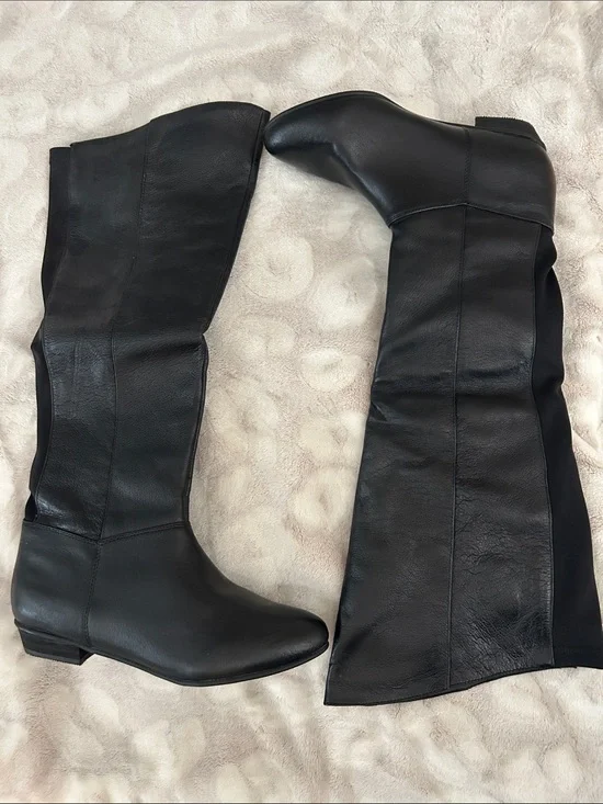 Steve Madden Black Creation Over-The-Knee Leather Boots