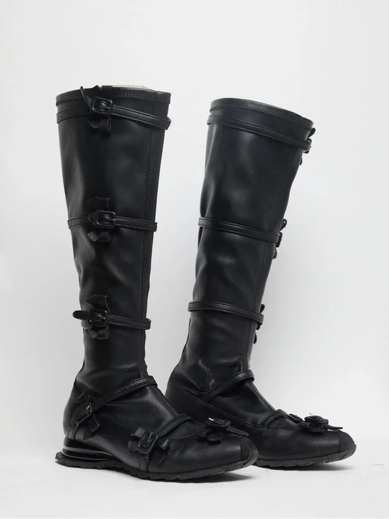 Kiko Kostadinov Black Ribbon High Tall Boots