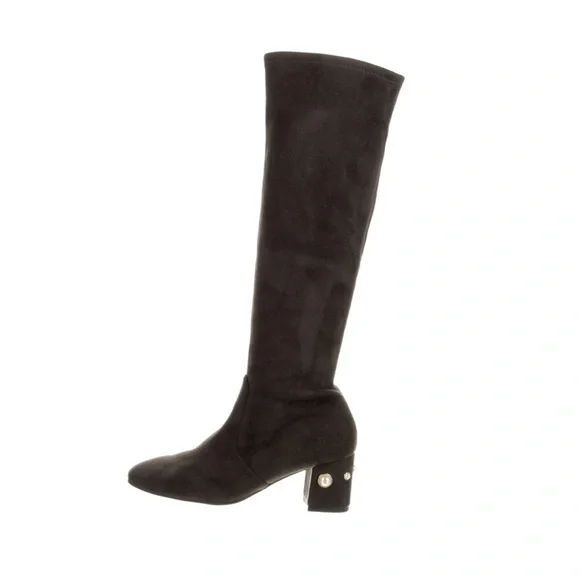 NEW Stuart Weitzman NEW Pearl Suede Knee High Block Heel Boots Size 8.5