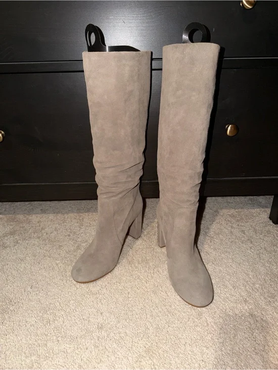 Vince Camuto Sessily Over-the-Knee Suede Leather Block Heel Boots