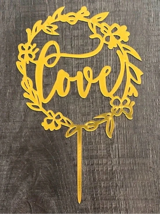 💞 New Gold Love Cake Topper for Valentine’s Day & Other Special Occasions