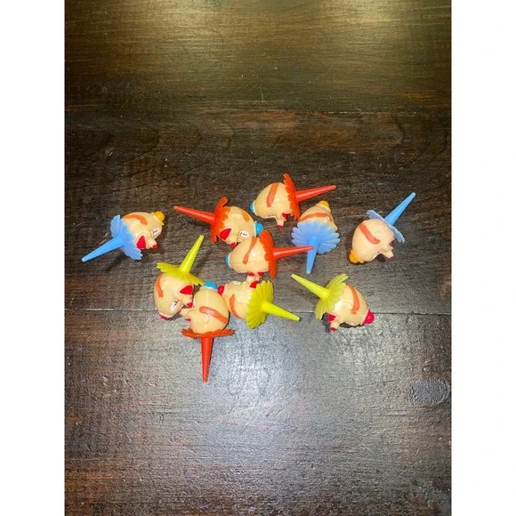Vintage Clown Face Cupcake‎ Picks Cake Toppers 10 Piece Set Party Favors
