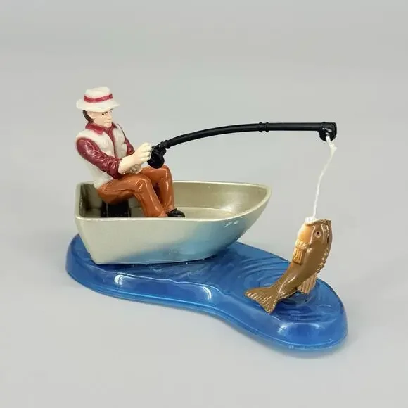 DecoPac Vintage 2002 Cake Topper Fisherman Magnetic Fish 2.75