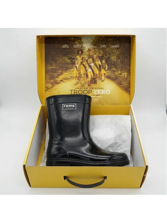 Roma Abel Kids Rain Boots Size 10 US - Black - Troop Zero Edition New In Box
