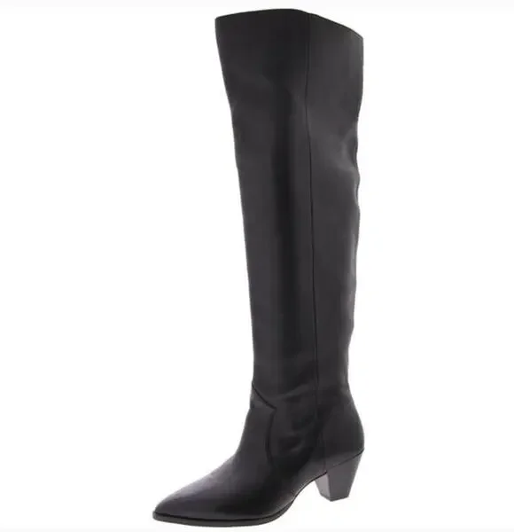 Vince Camuto Sewinny Over the Knee Boots 6 Black NWOT Wide Calf Tall Heel Glam