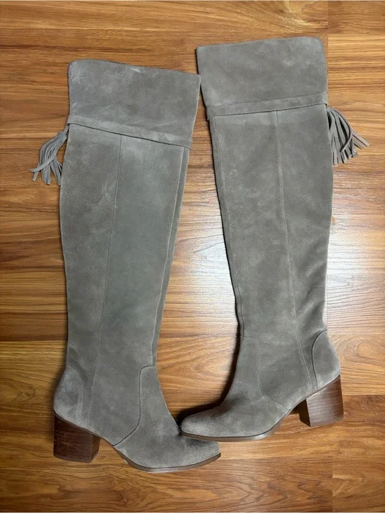 Sole Society Women's Taupe Suede Over-the-Knee Boots