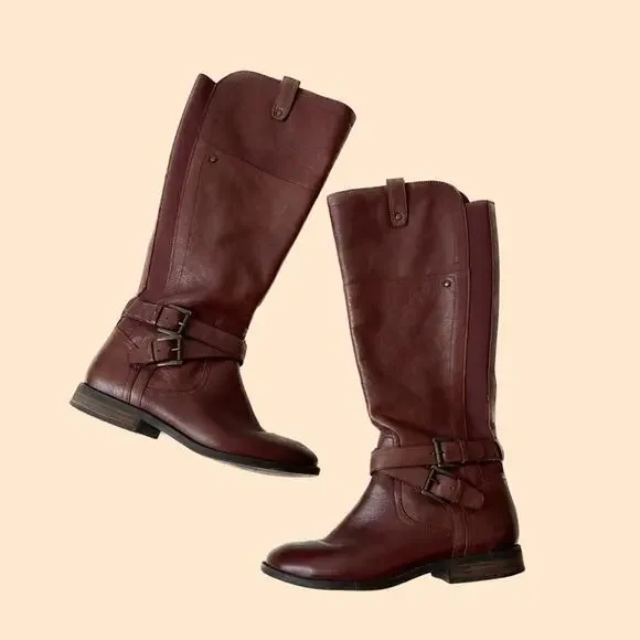Marc Fisher Tall Leather Boots Size 7.5