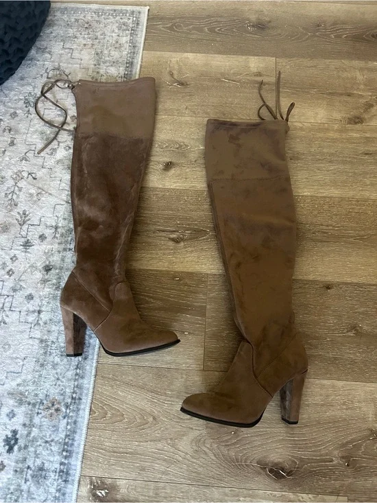a new day Over-the-Knee Brown Suede High Heel Boots