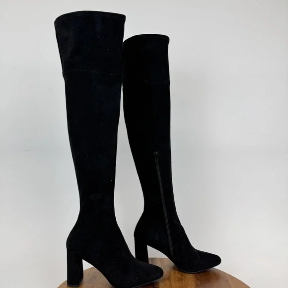 Womens Jeffrey‎ Campbell Parisah Over The Knee Black Faux Suede Boots Size 6 M