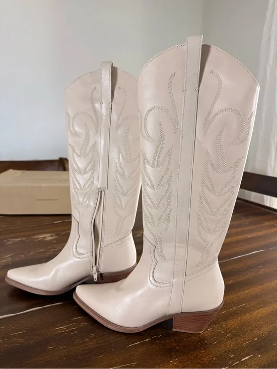 Coconuts by Matisse Cream Western Knee-High Boots