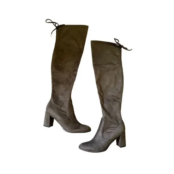 Marc Fisher Suede Over The Knee‎ Green Olive Heel Boots sz 10M